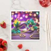Sequin Mardi Gras masker met kralen Servet (Insitu)