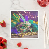 Sequin Mardi Gras masker met kralen Servet (Insitu)