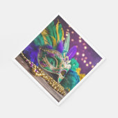 Sequin Mardi Gras masker met kralen Servet (Hoek)