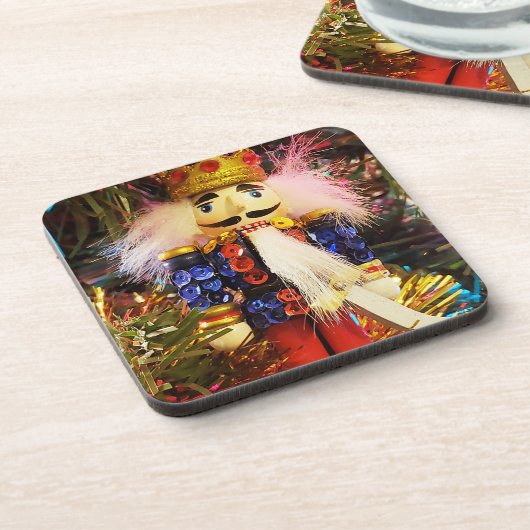 Sequin Notenkraker soldaat kerst ornament Bier Onderzetter (Linkerzijde)