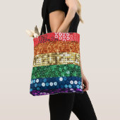 Sequin Pride Flag canvas tas Purse (Dichtbij)