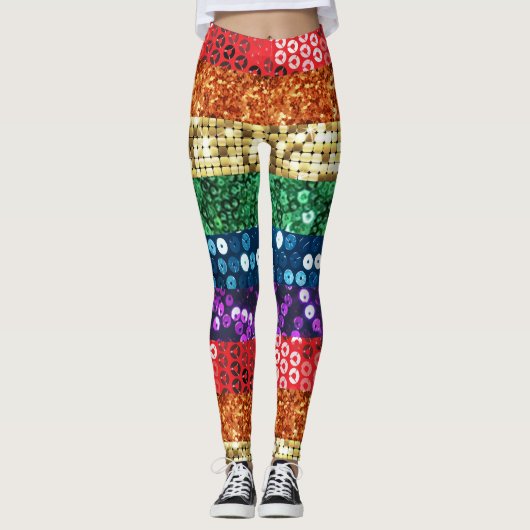 Sequin Pride Flag leggings (Voorkant)
