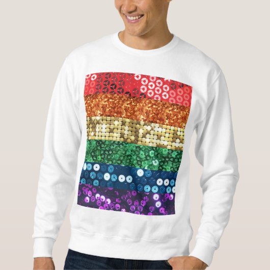 Sequin Pride Flag mannen sweatshirt (Voorkant)