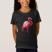 Sequin Printed Tropical Flamingo Girls T-shirt (Voorkant)
