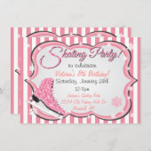 Sequin roze ijsbreker nodigt de partij uit kaart (Voorkant / Achterkant)