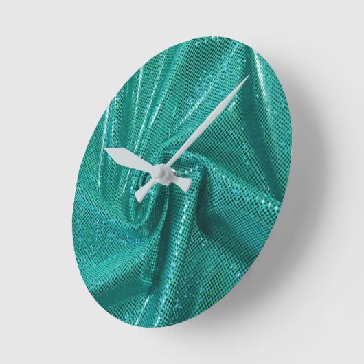 Sequin sparkle glitter blauwgroen ronde klok (Hoek)