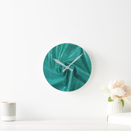 Sequin sparkle glitter blauwgroen ronde klok (Huis)