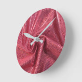 Sequin sparkle glitter koraalroze ronde klok (Hoek)