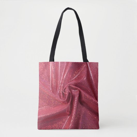 Sequin sparkle glitter koraalroze tote bag (Voorkant)