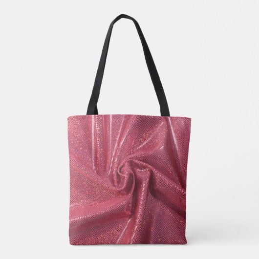 Sequin sparkle glitter koraalroze tote bag (Achterkant)