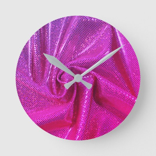 Sequin sparkle glitter roze ronde klok (Voorkant)