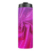 Sequin sparkle glitter ziet er roze fuschia uit thermosbeker (Voorkant)