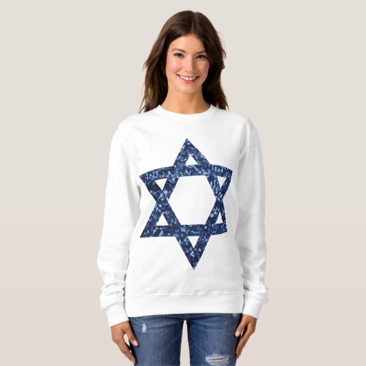 sequin star of david womens sweatshirt (Voorkant volledig)