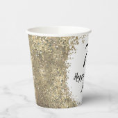 Sequin thema goud 70ste verjaardag papieren bekers (Links)