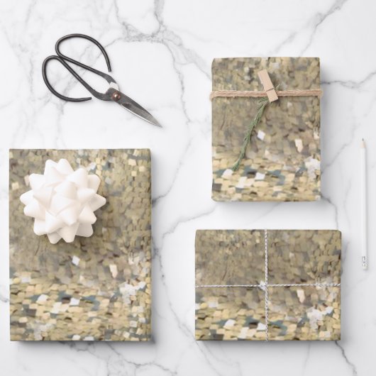 Sequin thema gouden geschenkverpakking voor specia inpakpapier vel (Voorkant)