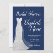 Sequin Wedding Dress Bridal Shower-uitnodigingen Kaart (Voorkant)