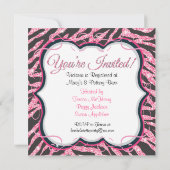 Sequin Zebra Print Bachelorette Party Invitation Kaart (Achterkant)