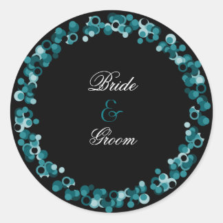 Sequined Bruiloft Sticker :: Blauwgroen