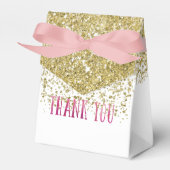 Sequined Gold en Roos Waterverf Dank u Bedankdoosjes (Voorkant Zijde)