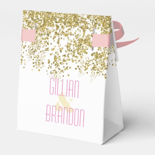 Sequined Gold en Roos Waterverf Dank u Bedankdoosjes (Achterkant)