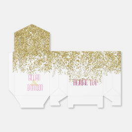 Sequined Gold en Roos Waterverf Dank u Bedankdoosjes