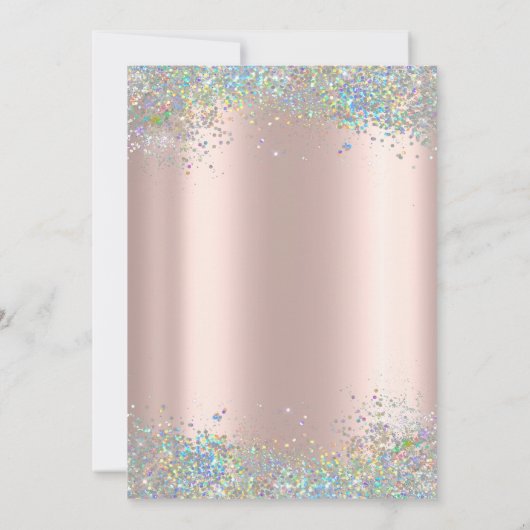 Sequins Border Roos Gouden Pensioen Kaart (Achterkant)