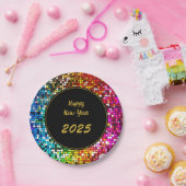 Sequins Custom Nieuwjaar Goud Zwart Papieren Bordje (Feest)