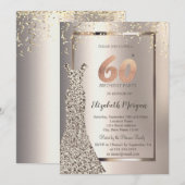 Sequins Dress Confetti Ivoor 60ste verjaardag Kaart (Voorkant / Achterkant)