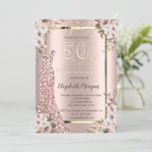 Sequins Dress Roos Gold 50th Birthday Kaart (Staand voorkant)