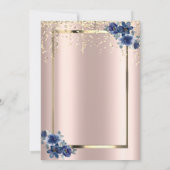 Sequins Dress Roos Gold, Blue Flowers 50th Kaart (Achterkant)