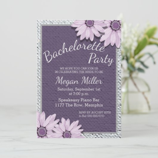 Sequins en Daisies Bachelorette Party Kaart (Staand voorkant)