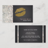 Sequins en Faux Gold Shine Lips Chic Visitekaartje (Voorkant / Achterkant)