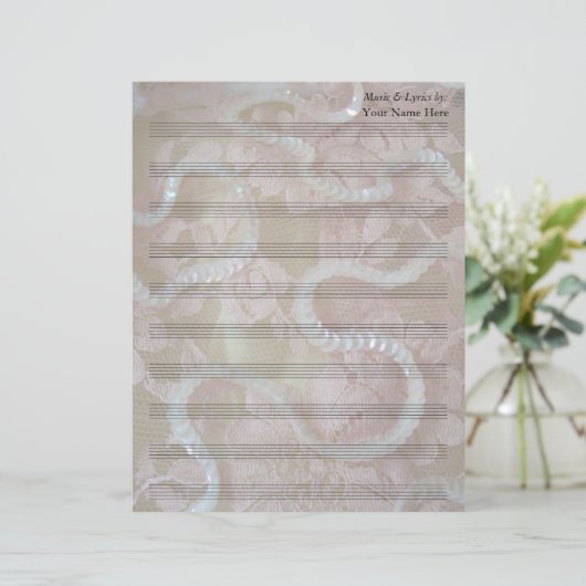 Sequins en Kant Blank Bladmuziek 10 Stave (Staand voorkant)