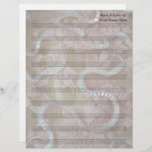Sequins en Kant Blank Bladmuziek 10 Stave (Voorkant / Achterkant)