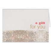 Sequins en Linnen Gift Kaart (Niet Echte Sequins) (Voorkant Horizontaal)