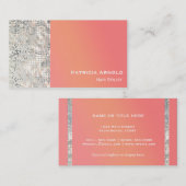 Sequins Glitter Glam Sunset Oranje Visitekaartje (Voorkant / Achterkant)