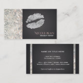 Sequins Glitter & Silver Lips Chic Visitekaartje (Voorkant / Achterkant)