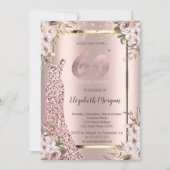 Sequins Jurk Blush Bloemen 60e Verjaardag Kaart (Voorkant)