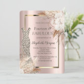 Sequins Jurk Boho Bloemen 40e Verjaardag Kaart (Staand voorkant)