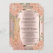 Sequins Jurk Boho Bloemen 40e Verjaardag Kaart (Voorkant / Achterkant)