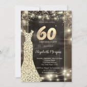 Sequins Jurk String Lights 60th Verjaardag Kaart (Voorkant)