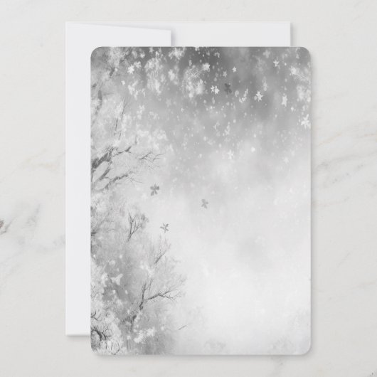 Sequins Jurk Winter Landschap Vrijgezellenfeest Kaart (Achterkant)