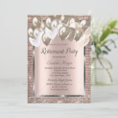 Sequins Lijst ballonnen Roos Gold Pensioen Kaart (Staand voorkant)