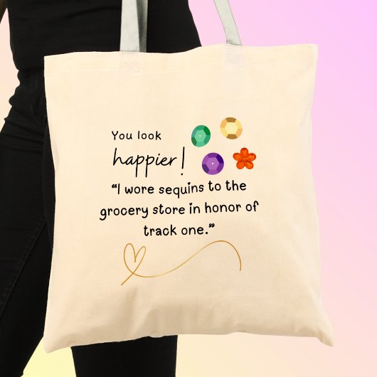 Sequins naar de supermarkt volgen een Canvas tas