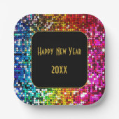 Sequins Nieuwjaar Papieren Bordje (Voorkant)
