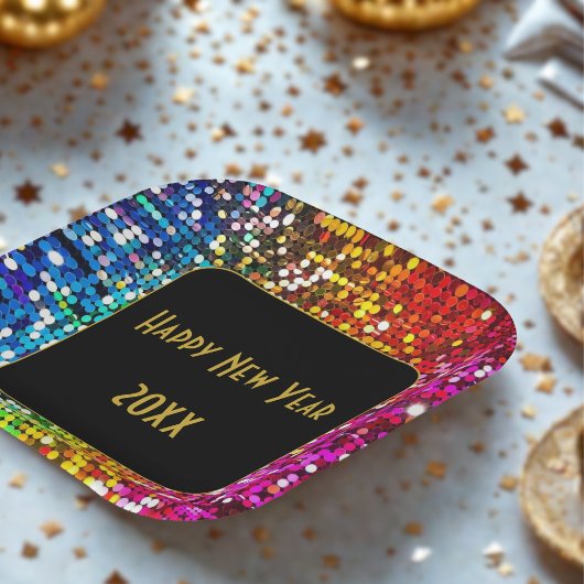 Sequins Nieuwjaar Papieren Bordje