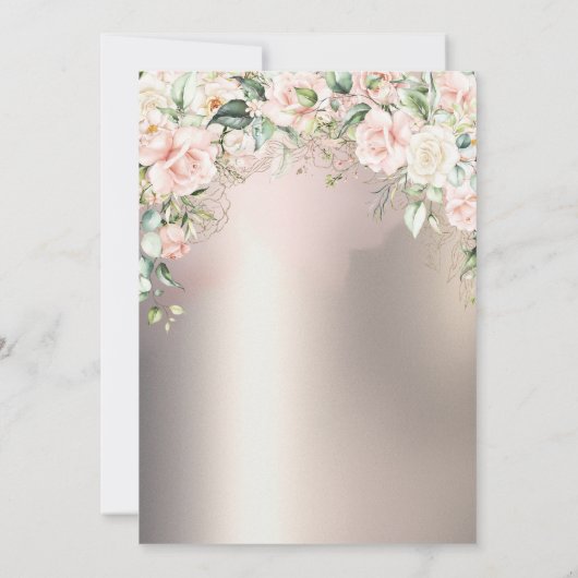 Sequins Roos Gouden Jurk Rozen Ivoor 60e Verjaarda Kaart (Achterkant)