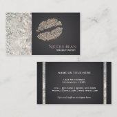 Sequins & Silver Gold Lips Chic Visitekaartje (Voorkant / Achterkant)