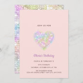 Sequins Sparkling Rainbow Heart Verjaardag Kaart (Voorkant / Achterkant)