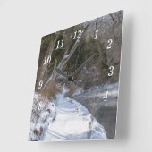 Sequiota Winter Walk Wall Clock Vierkante Klok (Hoek)